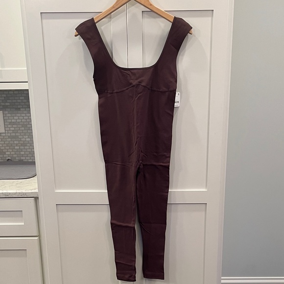 Free People Low Back Seamless Catsuit Sleeveless Jumpsuit Brown NWT - Picture 2 of 5